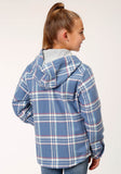 Roper Girls Long Sleeve Snap Thermal Lined Flannel Shirt Jacket - Roper
