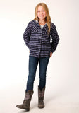 Roper Girls Long Sleeve Snap Thermal Lined Flannel Shirt Jacket - Roper