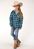 Roper Girls Long Sleeve Snap Thermal Lined Flannel Shirt Jacket - Roper