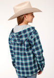 Roper Girls Long Sleeve Snap Thermal Lined Flannel Shirt Jacket - Roper
