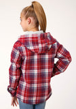 Roper Girls Long Sleeve Snap Thermal Lined Flannel Shirt Jacket - Roper