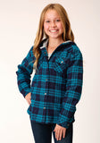 Roper Girls Long Sleeve Snap Thermal Lined Flannel Shirt Jacket - Roper