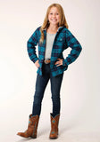 Roper Girls Long Sleeve Snap Thermal Lined Flannel Shirt Jacket - Roper