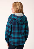 Roper Girls Long Sleeve Snap Thermal Lined Flannel Shirt Jacket - Roper