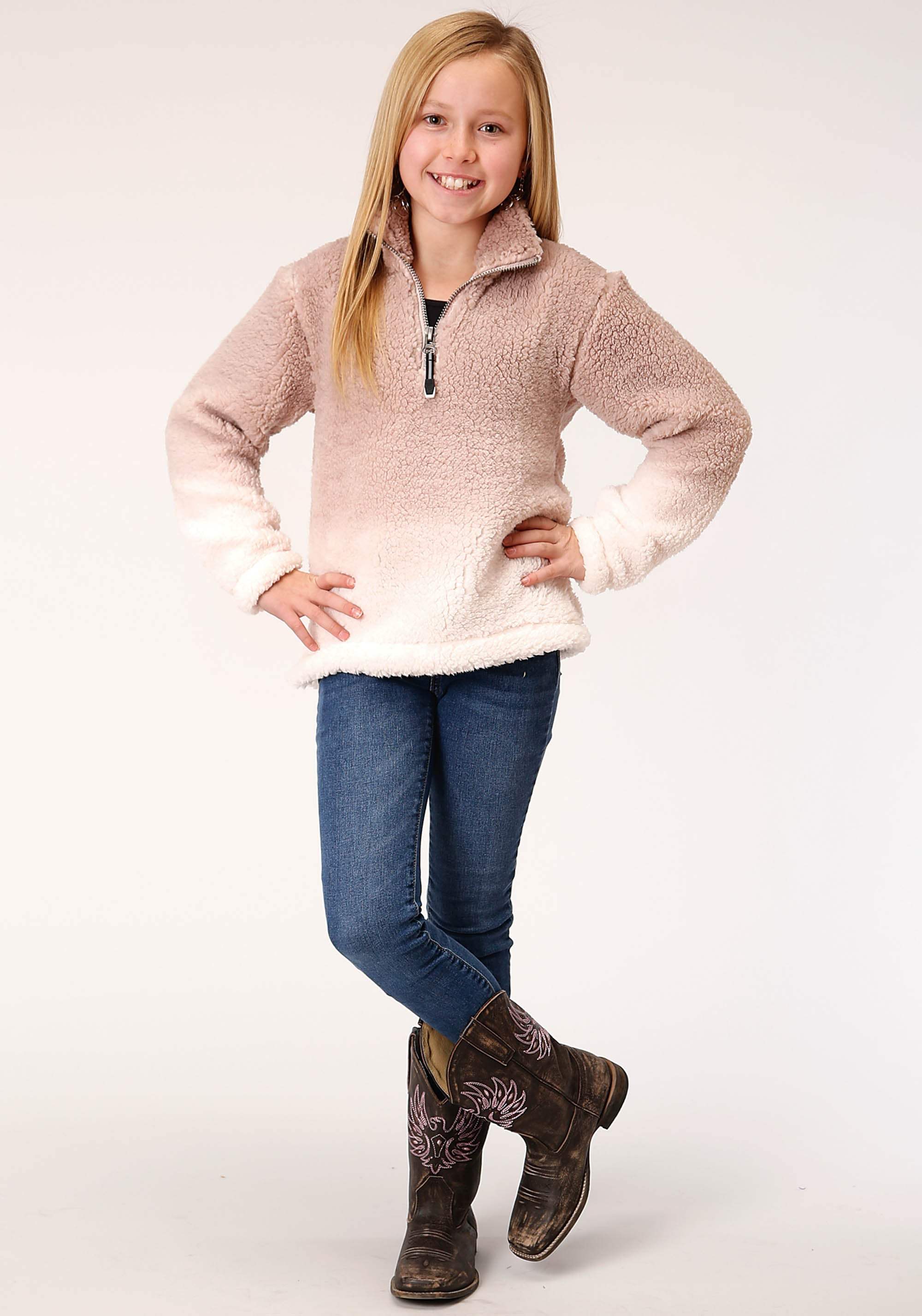 Roper Girls Womens Polar Fleece Dip Dye Polar Fleece Pullover - Roper - Flyclothing LLC