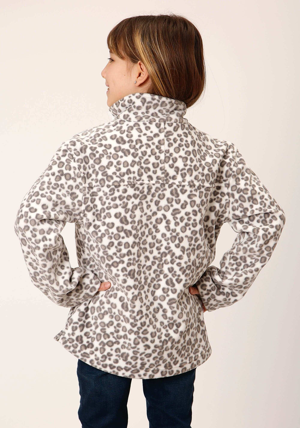 Roper Girls Womens Snow Leopard Print Polar Fleece Pullover - Roper - Flyclothing LLC