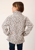 Roper Girls Womens Snow Leopard Print Polar Fleece Pullover - Roper