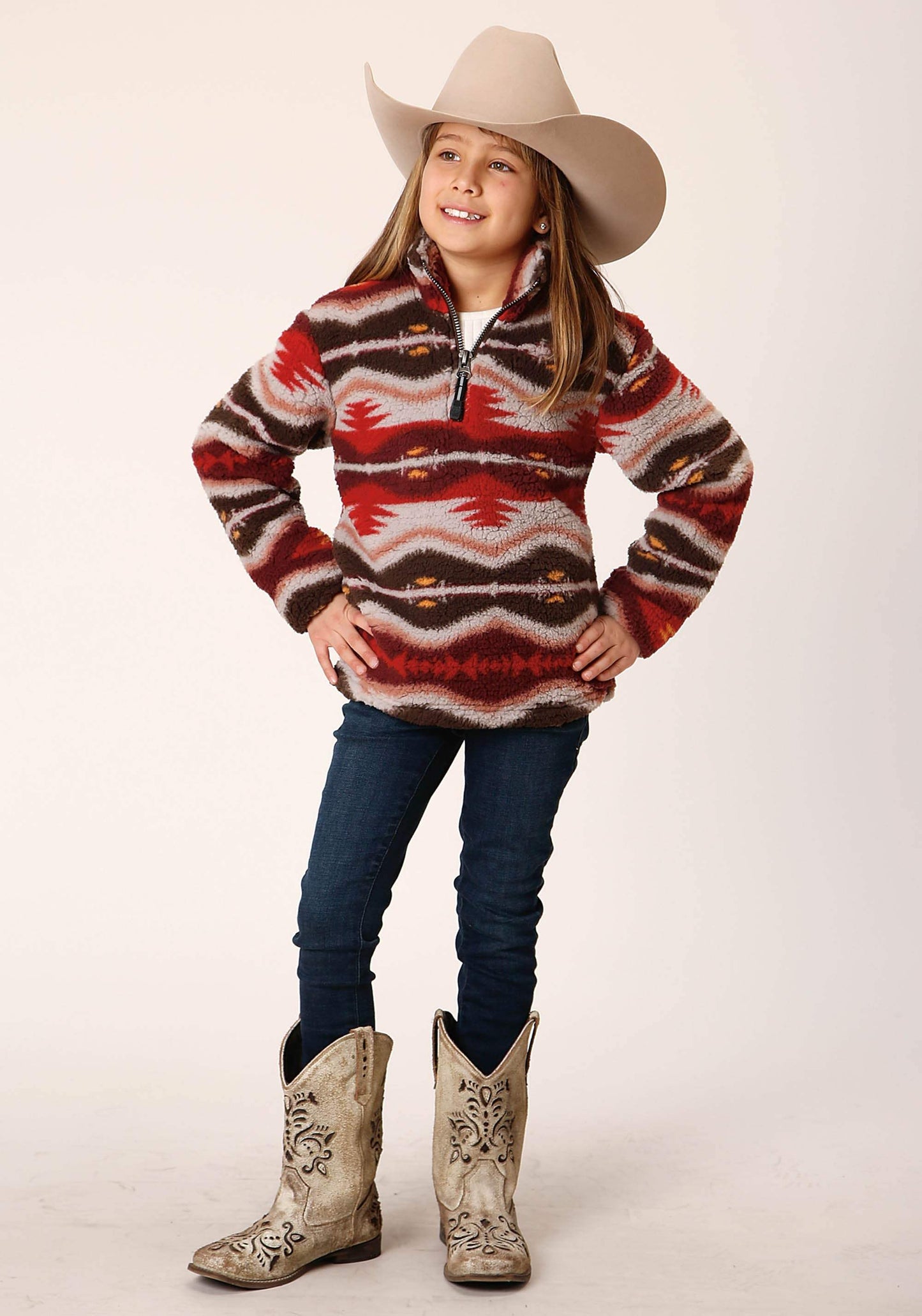 Roper Girls Womens Blanket Aztec Polar Fleece Pullover - Roper - Flyclothing LLC