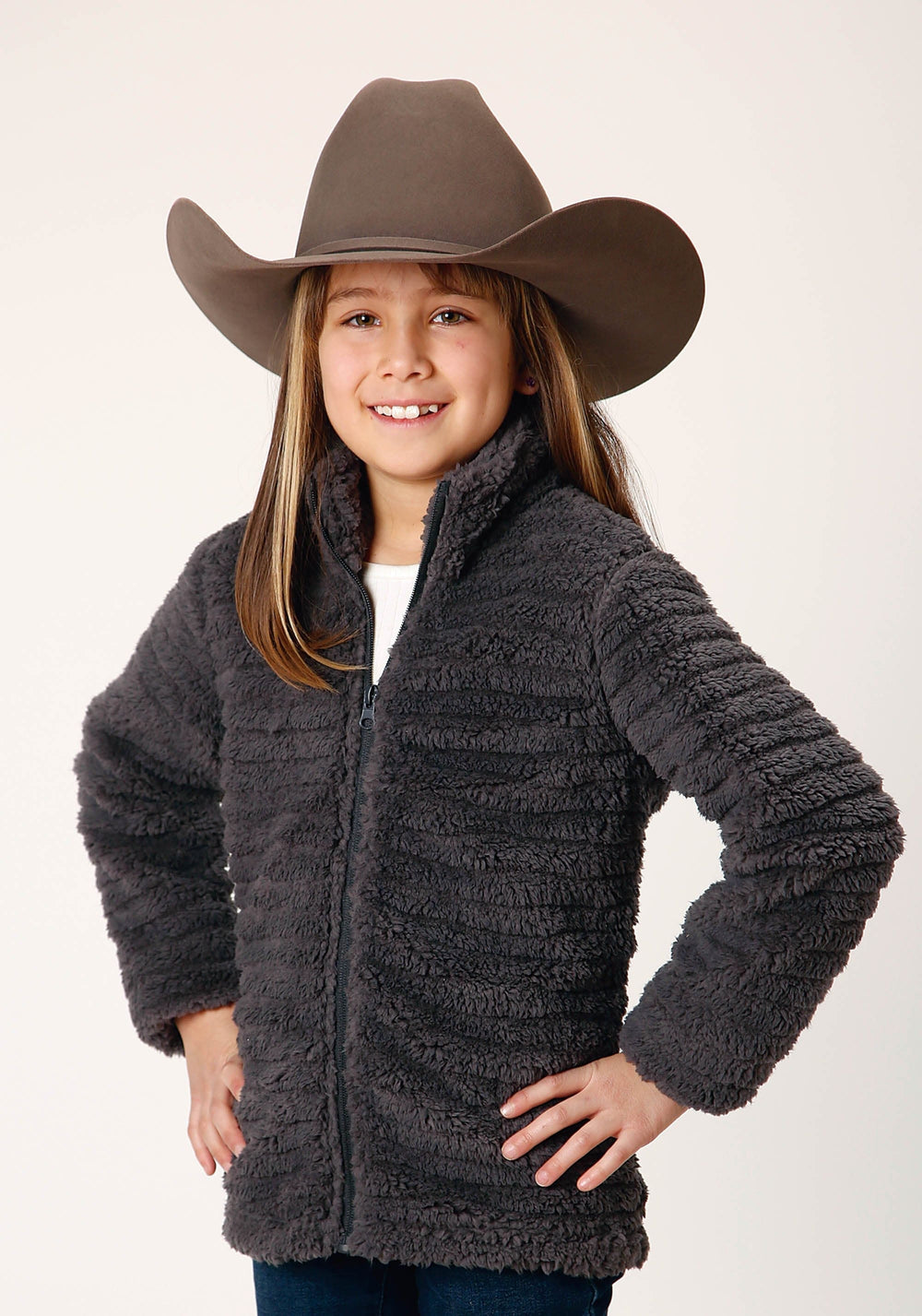 Roper Girls Womens Faux Mink Fleece Jacket Polar Fleece Pullover - Roper