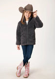 Roper Girls Womens Faux Mink Fleece Jacket Polar Fleece Pullover - Roper