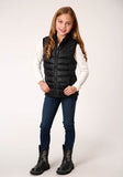 Roper Girls Parachute Black Down Vest - Roper