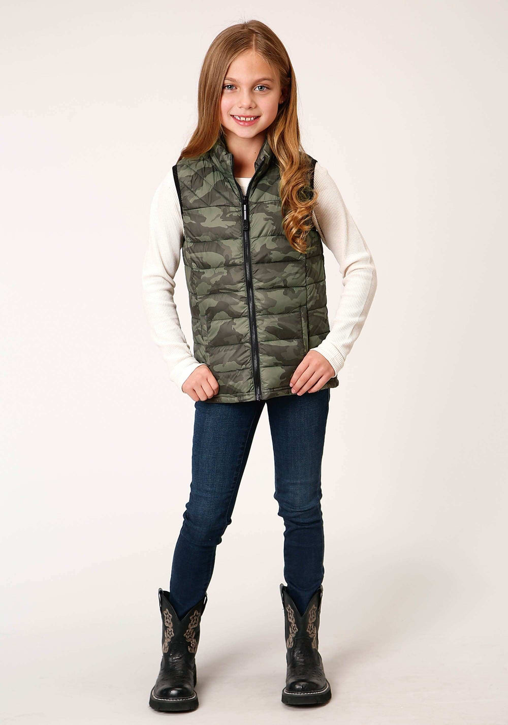 Roper Girls Parachute Camo Down Vest - Roper - Flyclothing LLC