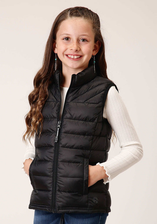 Roper Girls Black Nylon Parachute Down Vest - Roper - Flyclothing LLC