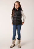 Roper Girls Black Nylon Parachute Down Vest - Roper