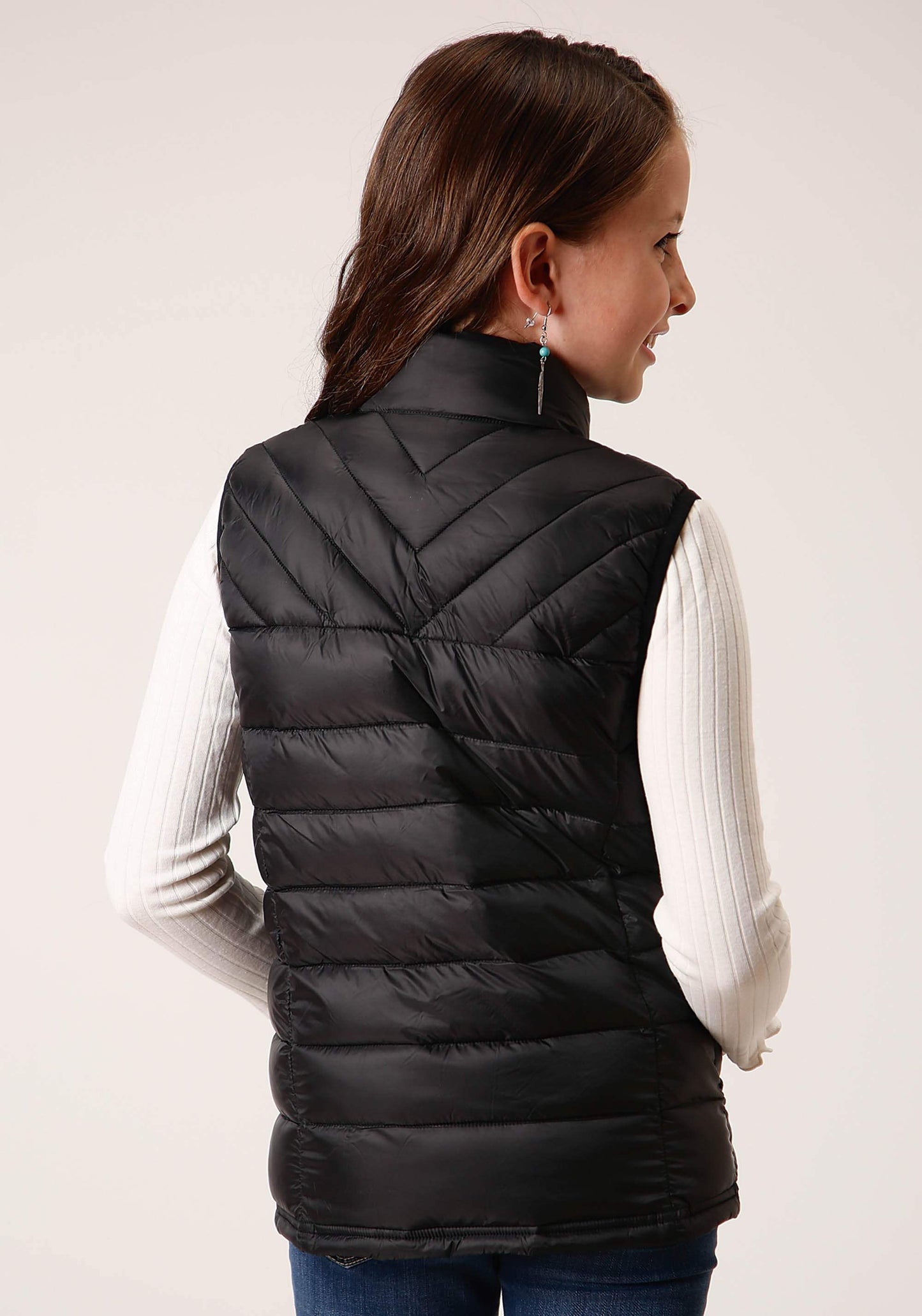 Roper Girls Black Nylon Parachute Down Vest - Roper - Flyclothing LLC