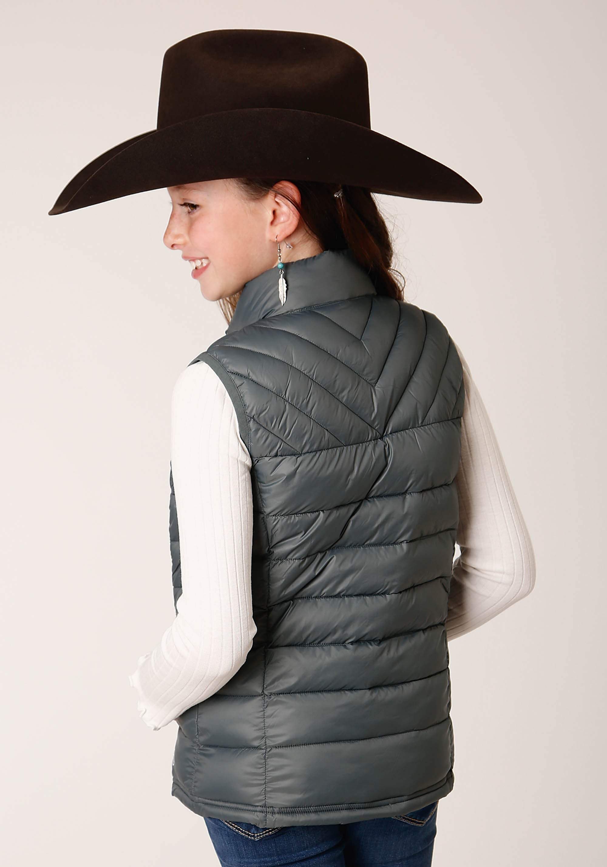 Roper Girls Slvr Sage Nylon Parachute Down Vest - Roper - Flyclothing LLC