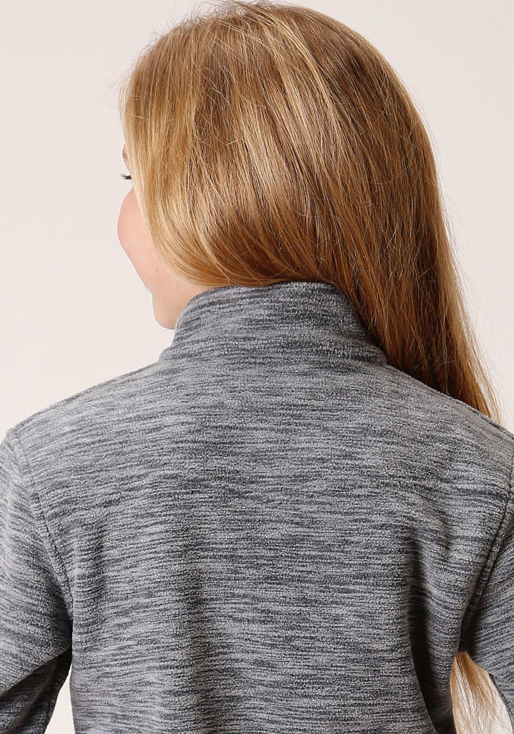 Roper Girls Heathered Grey Fleece 3/4 Zip Pullover - Roper - Flyclothing LLC