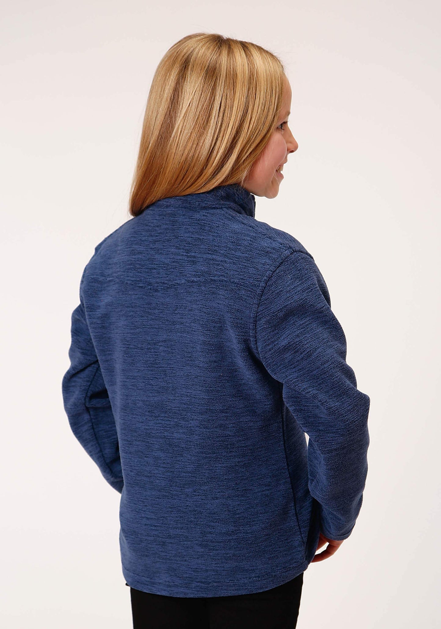 Roper Girls Melange Navy Micro Polar Fleece Pullover - Roper - Flyclothing LLC
