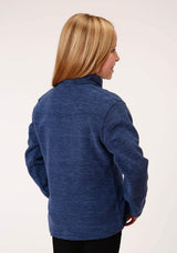 Roper Girls Melange Navy Micro Polar Fleece Pullover - Roper - Flyclothing LLC