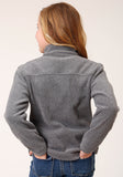 Roper Girls Heathered Charcoal Micro Polar Fleece Pullover - Roper