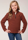 Roper Girls Sienna Rust Micro Polar Fleece Pullover - Roper