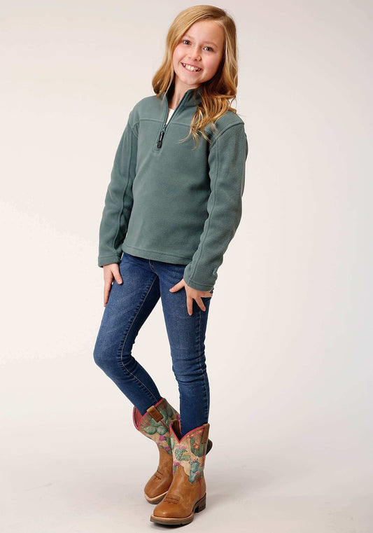 Roper Girls Misty Green Micro Polar Fleece Pullover - Roper - Flyclothing LLC
