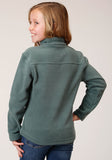 Roper Girls Misty Green Micro Polar Fleece Pullover - Roper