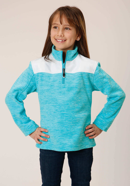 Roper Girls Hthr Turq Micro Polar Fleece Pullover - Roper - Flyclothing LLC