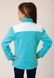 Roper Girls Hthr Turq Micro Polar Fleece Pullover - Roper