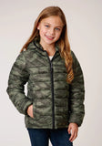 Roper Girls Parachute Camo Hooded Down Jacket - Roper