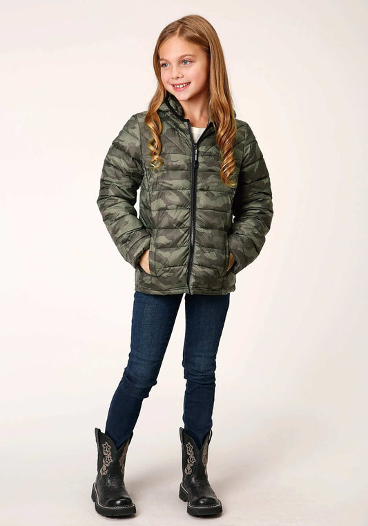Roper Girls Parachute Camo Hooded Down Jacket - Roper - Flyclothing LLC