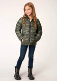 Roper Girls Parachute Camo Hooded Down Jacket - Roper