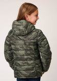 Roper Girls Parachute Camo Hooded Down Jacket - Roper