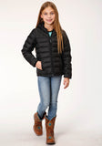 Roper Girls Black Crushable Poly Filled Down Jacket - Roper
