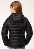 Roper Girls Black Crushable Poly Filled Down Jacket - Roper