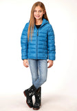 Roper Girls Teal Crushable Poly Filled Down Jacket - Roper