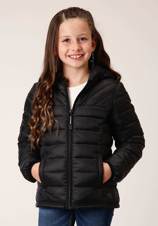 Roper Girls Black Nylon Parachute Down Jacket - Roper - Flyclothing LLC