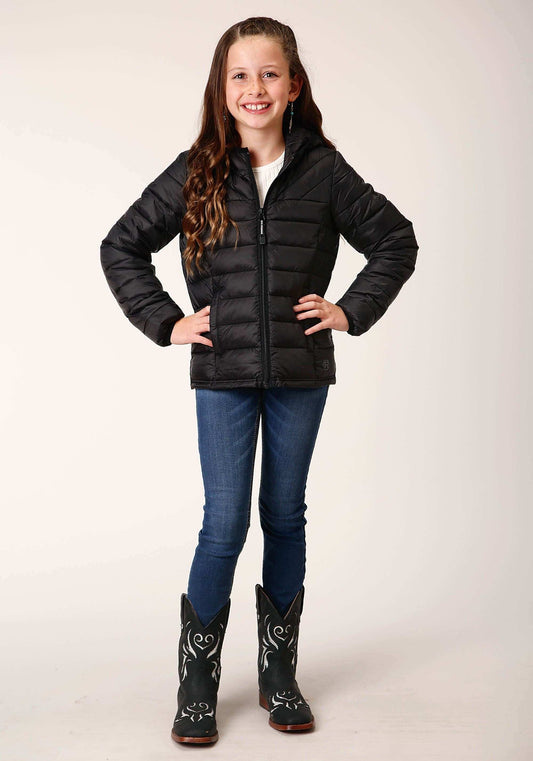 Roper Girls Black Nylon Parachute Down Jacket - Roper - Flyclothing LLC