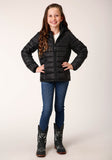 Roper Girls Black Nylon Parachute Down Jacket - Roper