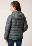 Roper Girls Silver Sage Nylon Parachute Down Jacket - Roper