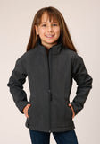 Roper Girls Heather Grey Soft Shell Tech Jacket - Roper