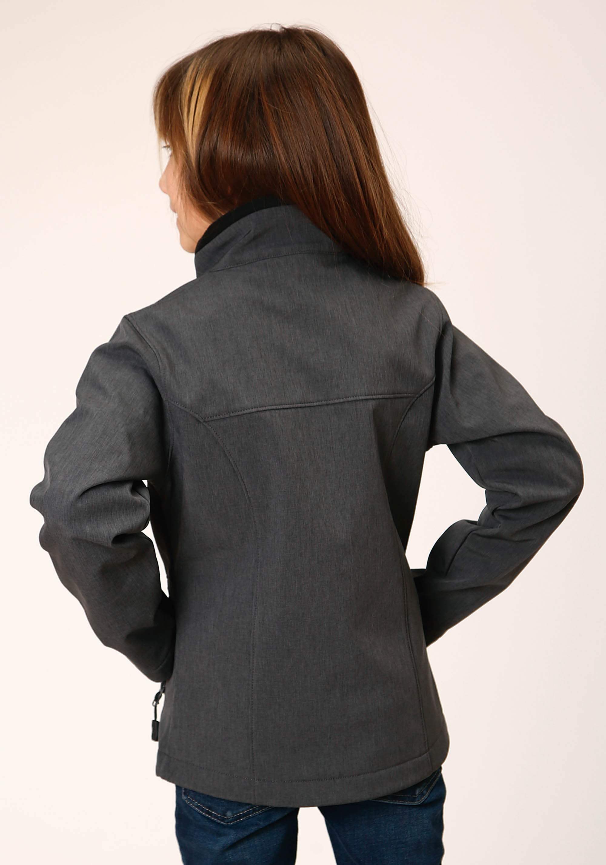 Roper Girls Heather Grey Soft Shell Tech Jacket - Roper - Flyclothing LLC