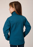 Roper Girls Deep Teal Grid Soft Shell Tech Jacket - Roper