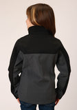 Roper Girls Grey Black Combo Soft Shell Tech Jacket - Roper