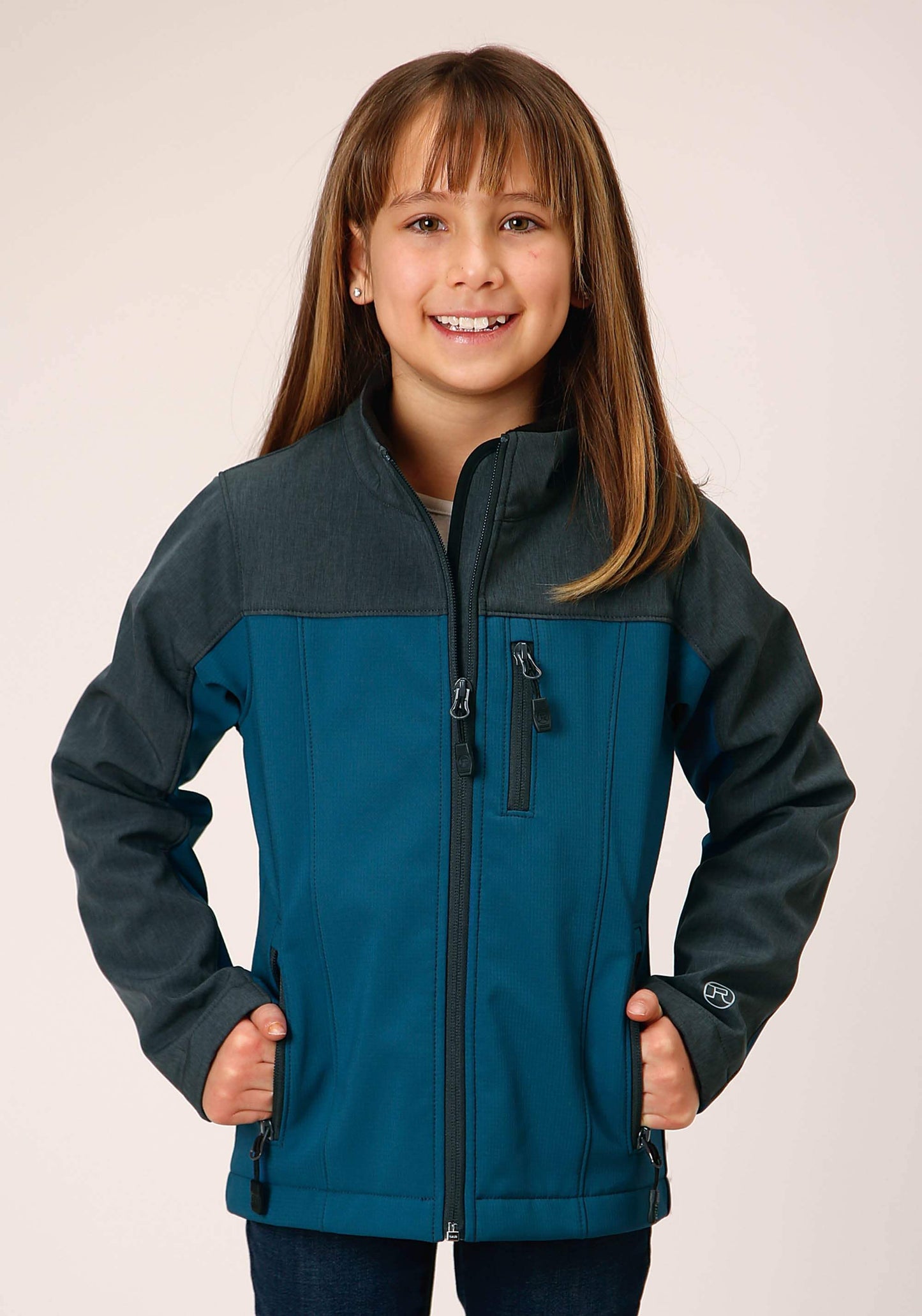 Roper Girls Grey Grey Combo Soft Shell Tech Jacket - Roper - Flyclothing LLC
