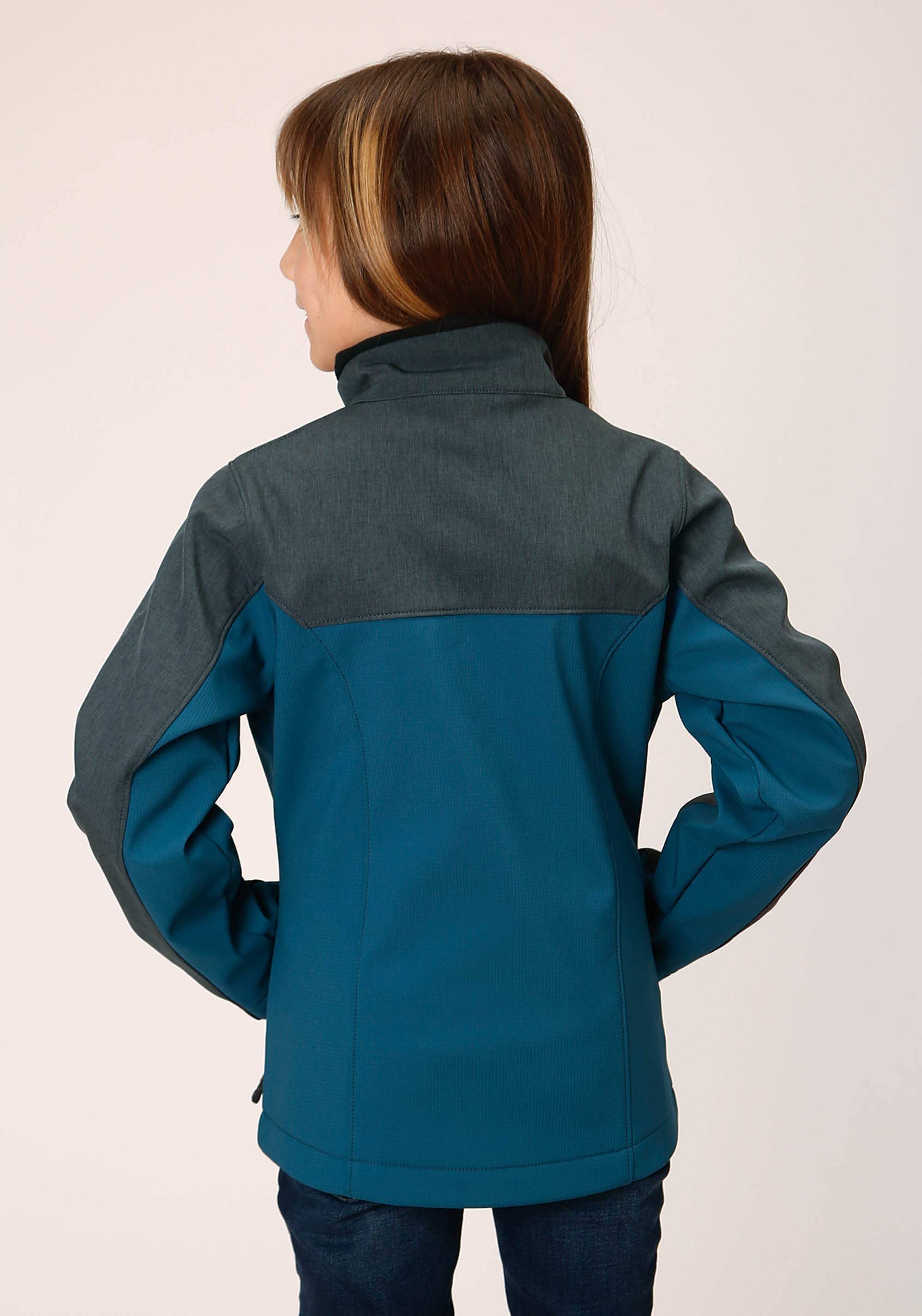 Roper Girls Grey Grey Combo Soft Shell Tech Jacket - Roper - Flyclothing LLC