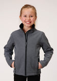 Roper Girls Heathered Grey Softshell Tech Jacket - Roper