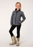 Roper Girls Heathered Grey Softshell Tech Jacket - Roper