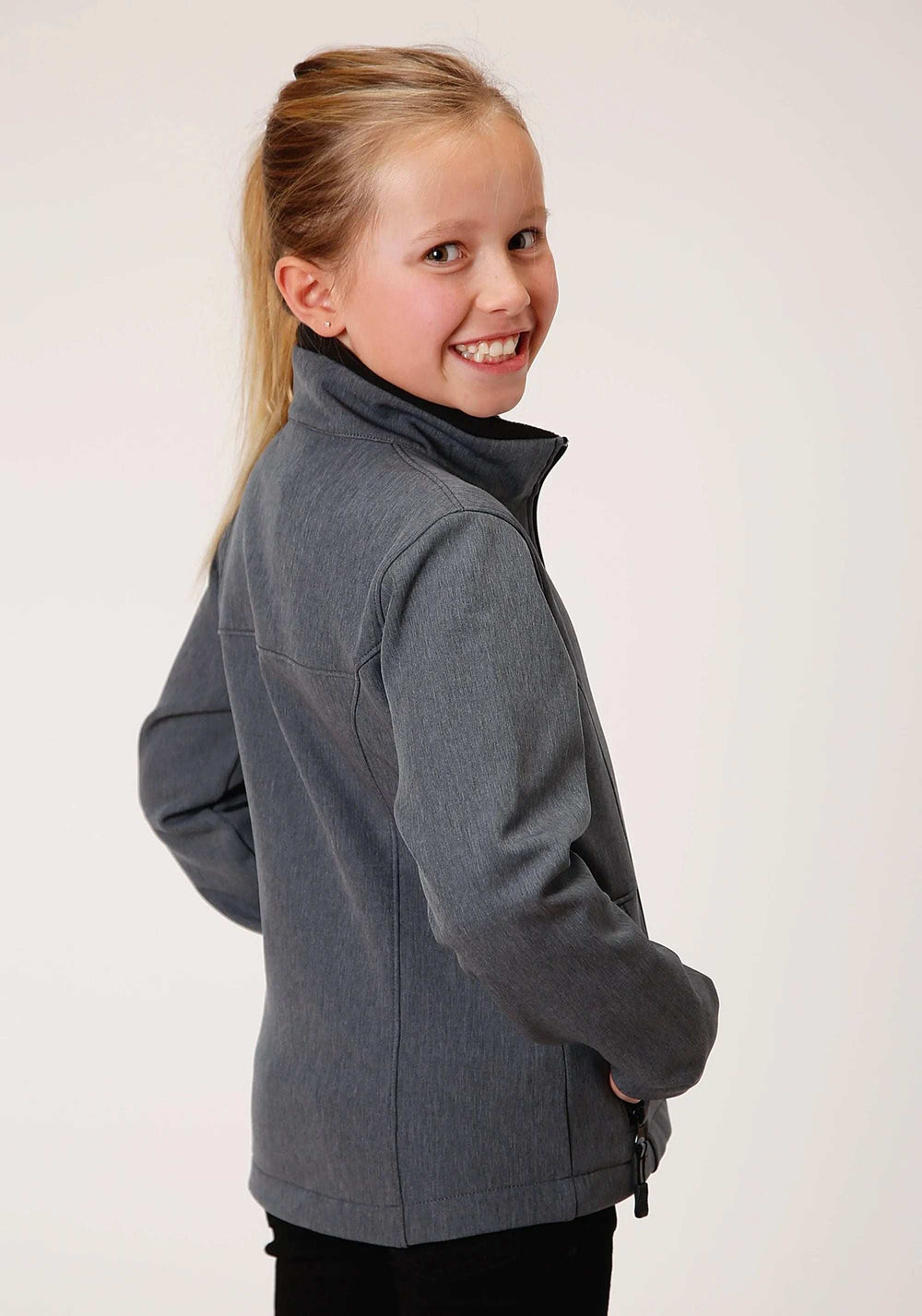 Roper Girls Heathered Grey Softshell Tech Jacket - Roper - Flyclothing LLC
