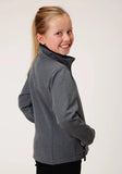 Roper Girls Heathered Grey Softshell Tech Jacket - Roper